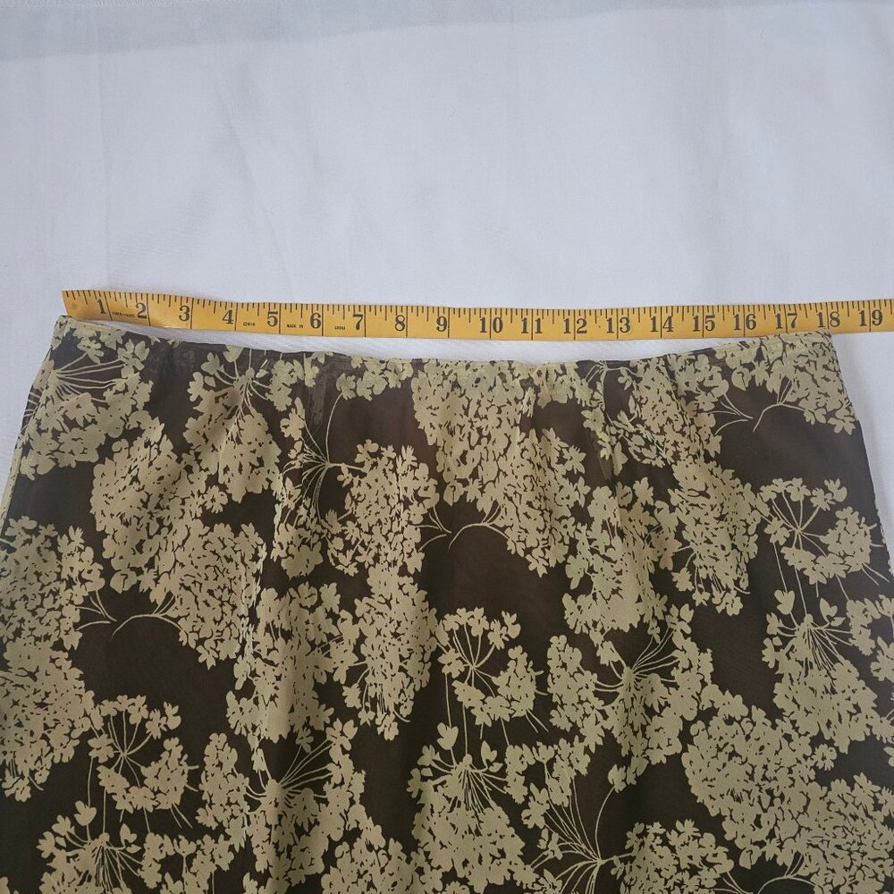 Cato Woman Brown Beige Floral Layered Wrap Style Chiffon Maxi Skirt Size 18/20W - Picture 8 of 10